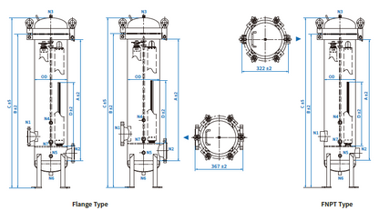 Multi-Cartridge Liquid Filter Housings with Swing Bolt Closure (MTO)